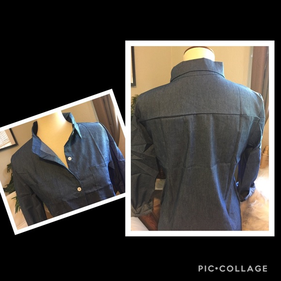 Stylish! Denim Style Shirt Dress - Picture 6 of 8
